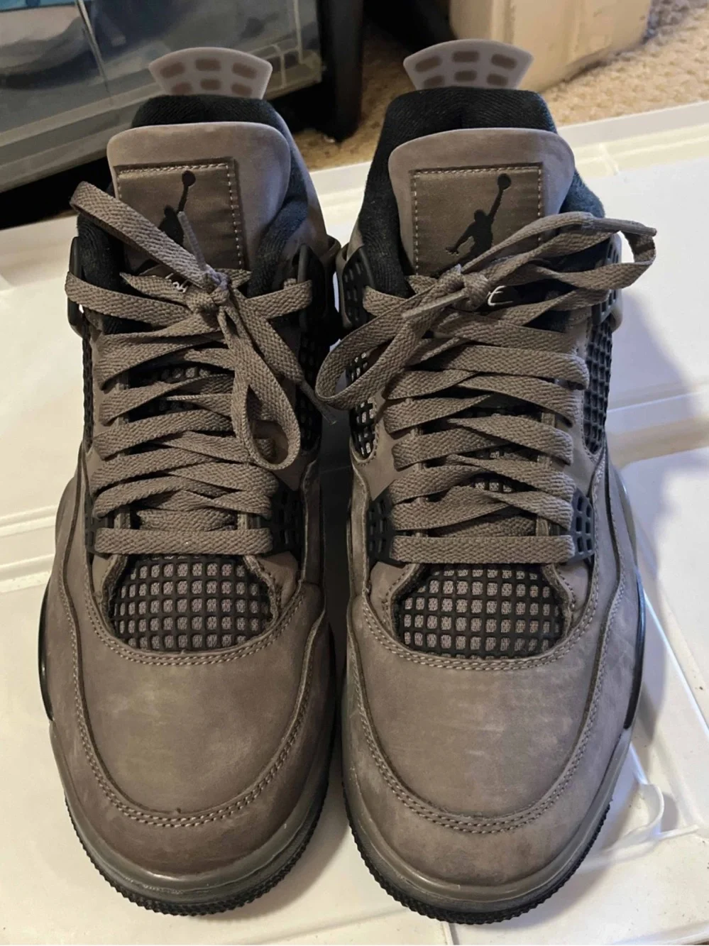 Nike Air Jordan 4 Retro Cave Stone Gray/Black Mid Top Sz 10.5 FV5029-200